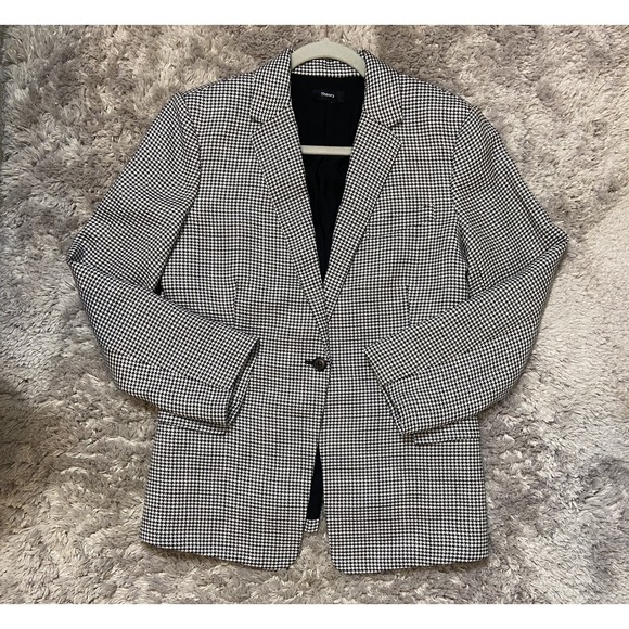 Theory Women's Houndstooth Blazer Classic Tailored Jacket Polyester Size 8 - Picture 5 of 16